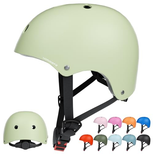 KORIMEFA Casco da Bici per Bambini Casco Protettivo Ideale per Bambini Leggero ma più Sicuro Anche per Skateboard, Monopattino, Pattini a Rotelle per 3-13 Anni Ragazzi Donna (Verde menta, M)