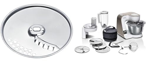 Bosch Küchenmaschine Serie 4 MUM5XW20, Edelstahl-Schüssel 3,9 L & Pommes-Frites-Scheibe MUZ45PS1, Wendescheibe