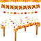 Lets Joy Herbst Tischdecke, 137x 274cm Herbst Tischwäsche, 2PCS Herbst Girlande, Thanksgiving Kunststoff Tischdecken, Ahornblatt Banner, Kürbis Erntedankfest Herbsternte Party Dekorationen