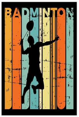 Badminton-Aquarell-Action-Silhouette, Sport-Fitness-Poster, 6 Stück, Leinwand-Poster, Schlafzimmer, Dekoration, Landschaft, Büro, Raumdekoration, Geschenk, ungerahmt: 30 x 45 cm