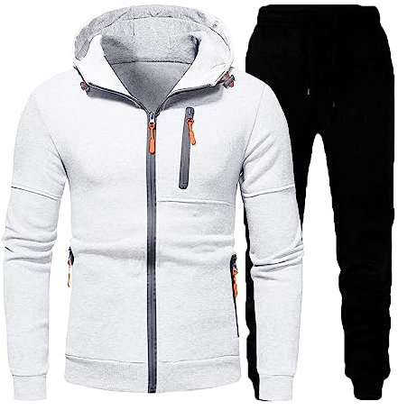 Generisch Herren Jogginganzug Trainingsanzug Männer Sportanzug Trainingsanzug Fußball Vereine Retro Jogginganzug Herren für Jugendliche zum Schulanfang