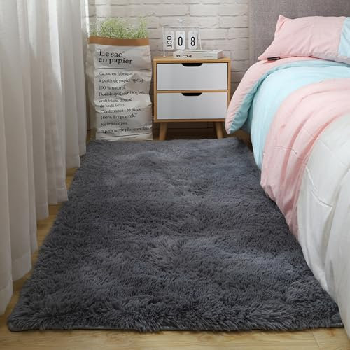 YUANWAN Shaggy Teppich Moderner Teppich 250 x 300 cm Waschbar Und rutschfest Rechteck Teppich Wohnzimmer Langflor Wohnzimmerteppich für Wohnzimmer, Schlafzimmer, Schwarz
