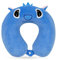 Aurasky Nackenkissen Kinder Memory Foam Nackenstütze, Cartoon Tier Nackenhörnchen Erwachsene, Reisekissen U-förmiges Nackenstützkissen für Auto Flugzeug Zug Büro Heim(Blau)