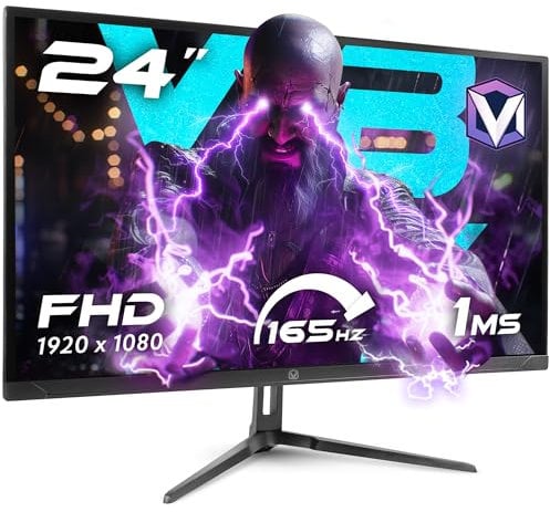 Vibox V24FHD165 Gaming Monitor - 24 Inch, FHD 1080p Resolution, 165Hz, 1ms, Adaptive Sync, VA Panel, HDMI & DisplayPort
