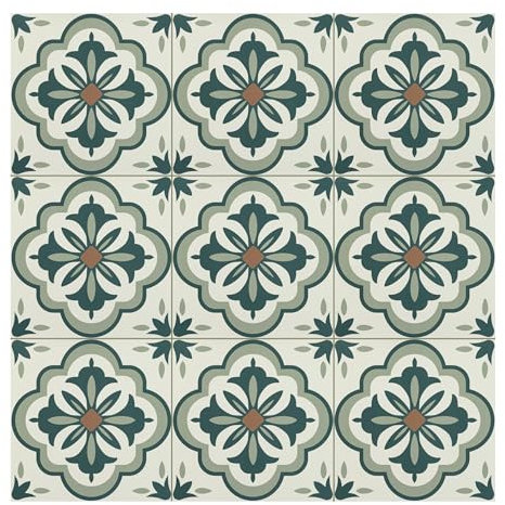 Peel and Stick Floor Tiles, Self Adhesive Floor Tile, Vinyl Flooring Waterproof for Kitchen Living Room and Bathroom DIY Flooring Green 30x30cm 10pcs(11.8 x 11.8 inches)