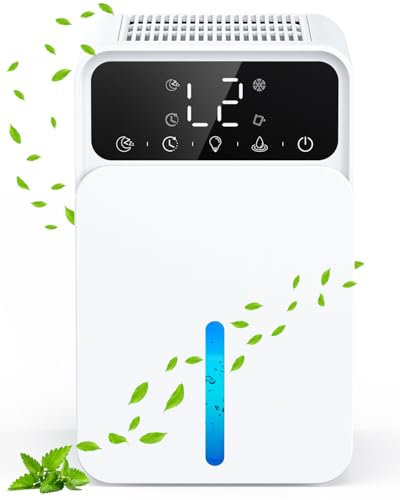 Deshumidificador Eléctrico HONMICON 1500 ML, Silencioso, Temporizador, Luz de 7 Colores, Portátil, para Armario, Dormitorio, Baño