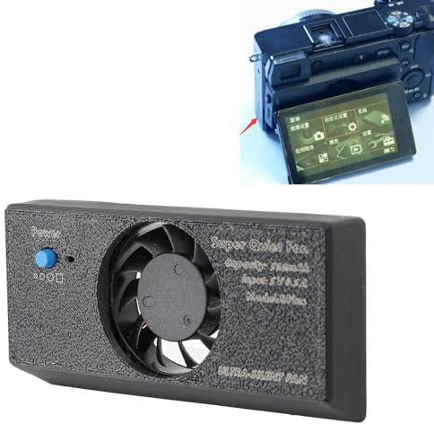 Kamera-Lüfter, Kamera-Kühlsystem mit Lüfter, Kamera-Kühler-Lüfter mit Hochklappbarem Bildschirm, für A7M3 A7R4 A7RIII A7III A9II A6300 A6400 A6600 A6500 RX100 für XT4-Kameras