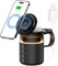 3 in 1 Wireless Charging Station with Light,Wireless Charger with Speaker,Portable Bluetooth Speaker,Magnetic Fast Charger Stand for iPhone 16 15 14 13 12 Pro Max Apple Watch Airpods,33W Adapter-Black
