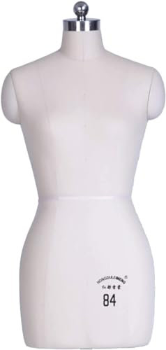 Nähen Schaufensterpuppen im halben Maßstab weiblich, Kleiderform Kleidung Schaufensterpuppe mit Schaumstoffrücken for die Unterrichtsausbildung(White,XXXL-Model 92)