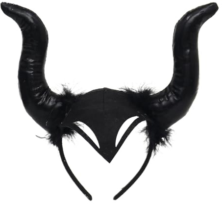 Paxrmuky Gothic Schwarz Teufelshörner Stirnband - Halloween Kostüm Zubehör für Frauen Cosplay & Party Dress Up Kostüm Zubehör