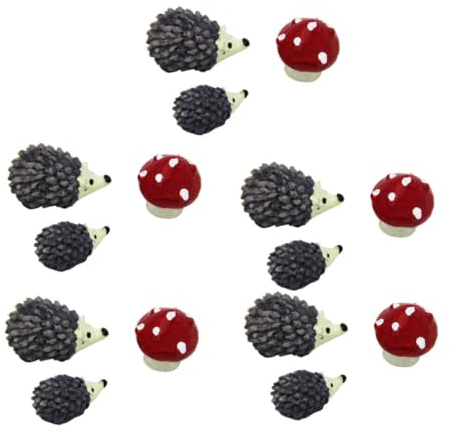 Resin Succulent Hedgehog Ornament 15pcs Garden Decor | Indoor Outdoor Miniature Scene Pieces, for Container and Dollhouse Display, Long-lasting Decorative Set