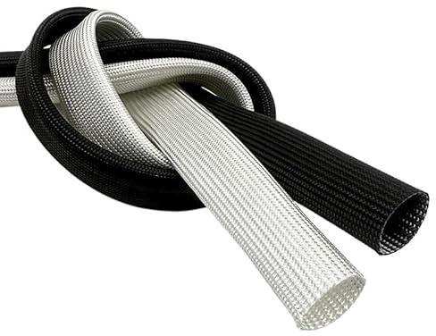 Tube en fibre de verre blanc de 1 à 12 mm, gaine haute température, 600 °C, gaine isolante, protection de câble(10M,10mm)