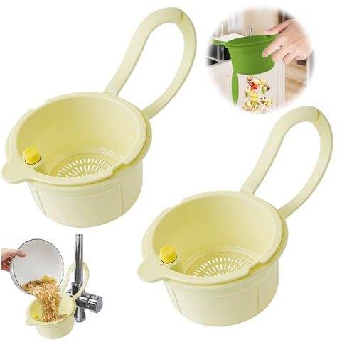 Jerhyun 2 Stück Sieb für Spülbecken Set, Weiß