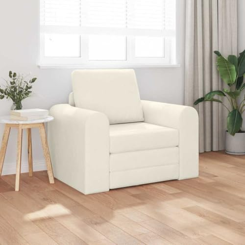 Frdhee Sofa Wohnzimmer, Polstersofa, Couch Jugendzimmer, Sofas Couches, Sofa Bett Creme 98 x 71 x 83 cm Samt Fürs Schlafzimmer, Balkon, Büro, Kleinen Raum