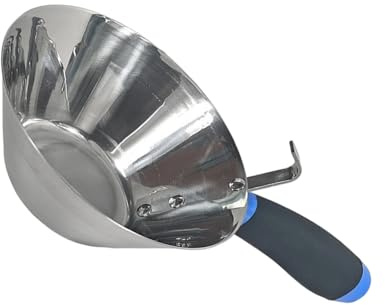 1. Stainless Steel Cement Mixing Bowl with Grip and Hanging Hook, Plaster Mortar Paint Purpose Hanging Hook Mud Bucket