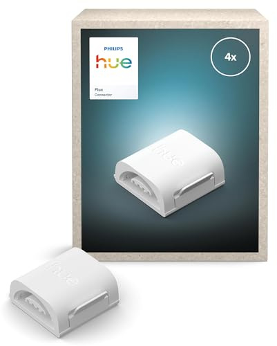 Hue Flux LED-Strip Light-Verbinder, Zubehör, lineare Verlängerung, flexible Innenbeleuchtung, gleichmäßiges Licht, einfache Installation, 4er-Pack