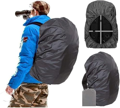 Joy Walker Rucksack-Regenschutz, wasserdicht, atmungsaktiv, geeignet für Wandern/Camping/Reisen (schwarz, mittel (für 30–40 l Rucksack))