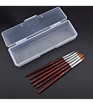 (6pcs Brush+1pc Box)/Set Kolinsky Sable Acrylic Nail Art Brush No.1/2/4/6/8/10 UV Gel Builder Carving Drawing Design Pen Brushes