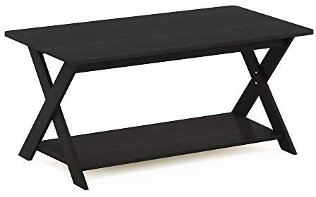 Furinno Modern Simplistic Criss-Crossed Coffee Table, Espresso