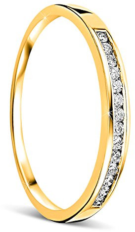 Orovi Damen-Ring Memoire Hochzeitsring GelbGold 18 Karat (750) Brillianten 0.10 carat Verlobungsring Diamantring