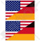 USA Vereinigte Staaten von Amerika und DEUTSCHLAND, Amerikanisch und Deutsche Flagge, Fahne 100mm Auto & Motorrad Aufkleber, x2 Vinyl Stickers