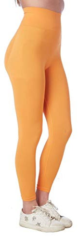 CzSalus Lange Yoga-Freizeithose mit Pushup-Effekt (Orange, XL)
