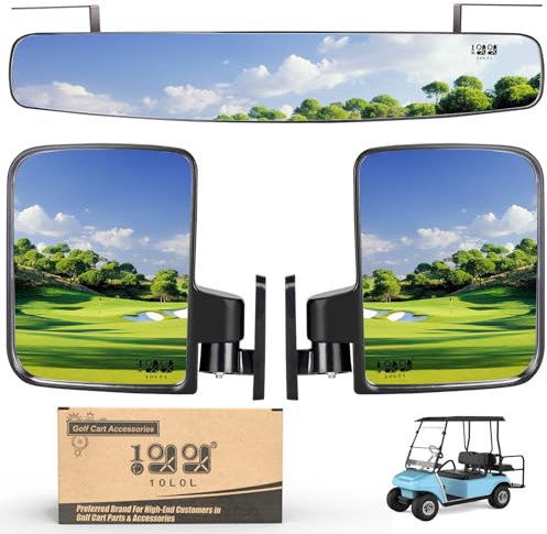 10L0L Golfwagenspiegel enthält klappbare Seitenspiegel und Rückspiegel, universell für Yamaha Club Car DS Precedent/EZGO TXT RXV