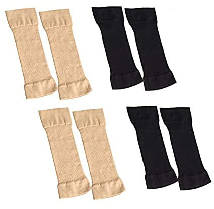 XLKJ 4 Pares Mangas de Brazo de Mujer, Mangas Enfriamiento de Protección UV, Manga de Compresión, Elástica Cubre Brazos, Adelgazante Brazo, para Ciclismo, Pesca, Correr, Baloncesto, Senderismo, Golf
