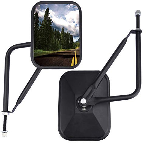JUSTTOP Mirrors Doors Off, Side View Mirrors for Jeep Wrangler CJ YJ TJ JK JL & Unlimited Quicker Install Door Hinge Mirror for Safe Doors Off Driving, Car Exterior Accessories- 2Pack