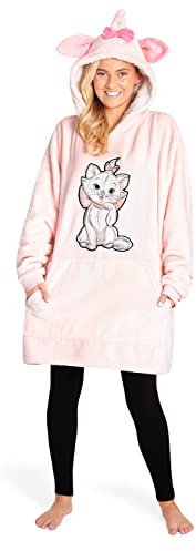 Disney Felpa Donna con Cappuccio, Oversize Blanket Hoodie Calda di Pile Minnie e Mickey (Rosa Marie)