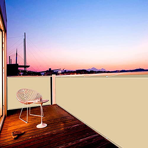 Goodming Sichtschutz 50x500cm, Balkonverkleidung sichtschutz, UV-Schutz Wetterfest, mit Ösen, für Balkon, Terrasse, Garten, Seitenwandmarkise, Seitenrollo.
