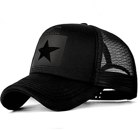 Cappello Uomo Donna Cappelli Visiera Regolabile Cotone Casuale All'aperto Movimento Berretto Casuali Cappello Rapper Trucker (Nero)