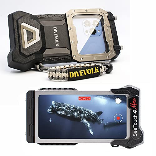 DIVEVOLK Unterwasser-Fotografie Seatouch 4 Max Plus Unterwassergehäuse für iPhone 12/12 Pro/12 Pro Max/13/13 Pro/13 Pro Max/14/14 Pro/14 Pro Max/15/15 Pro/16Pro/16Pro Max