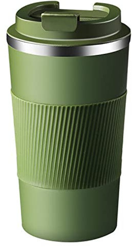 Miruchertter Tasse à café de voiture, 510 ml, tasse de voyage en acier inoxydable isolée contre la chaleur avec couvercle anti-fuite - Isolation sous vide en acier inoxydable pour café et thé à eau