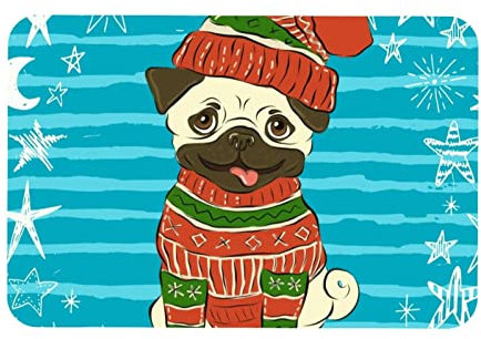 Multifunktionale Schreibtischunterlage, 45,7 x 71,1 cm, Motiv: glücklicher Winter-Mops mit Hundemotiv