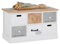 CARO-Möbel Sitzbank Salva mit 6 Schubkästen, praktische Garderobenbank, Schuhbank für den Flur, Sitztruhe in weiß im Vintage Shabby Look