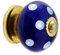 Rasiya Art Drawer Pulls and Knobs - Countryside Handmade Ceramic Dresser Pulls Kitchen Cabinets Cupboard Wardrobe Handle Boho Decor Furniture Hardware - Blue Polka Dot - Pack of 4