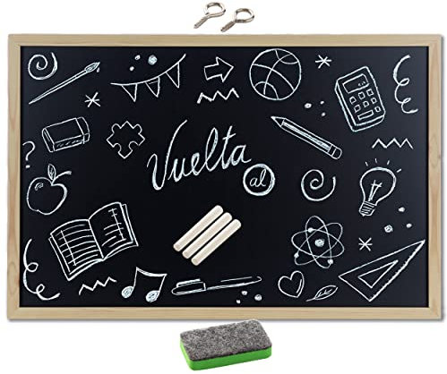 40x60cm Blackboard mit Holzrahmen, Kreidetafel Löschbar, Schwarze Tafel Zur Verwendung mit Tiza und Marker