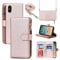 CAVOR HandyHülle kompatibel mit iPhone X/XS Hülle Mit Band,Flip Leder Geldbörse Hülle Mit Handykette,[9 Kartenfach][Magnetisch],Klapphülle Handytasche kompatibel mit iPhone X/XS - Roségold