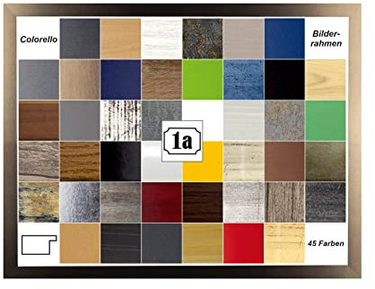 Colorello Deluxe Puzzlerahmen 48x64 cm Bilderrahmen Bronze Dekor Hintergrund Weiss Kunstglas klar