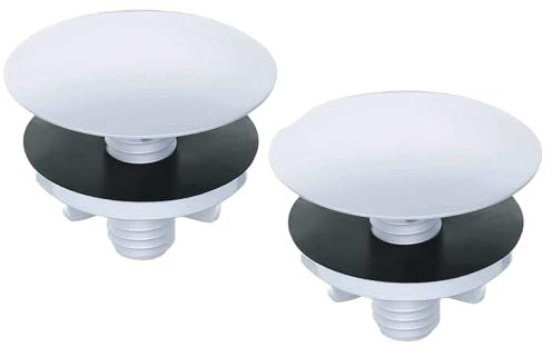 2 Pack Kitchen Sink Hole Cover Faucet Hole Cover Kitchen Sink Tap Hole Plate Stopper Cover Blanking Metal Stainless Steel Plug (white)…