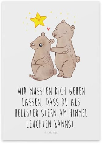 Mr. & Mrs. Panda Trauerkarte Bäreneltern Sternenkind - Verlust, Beileid, Trauersprüche, Trauerkarte Christlich, Kondolenzkarte, Trauerkarte