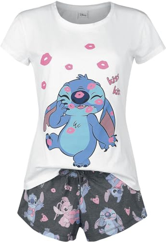 Lilo & Stitch Kiss Kiss Frauen Schlafanzug Multicolor