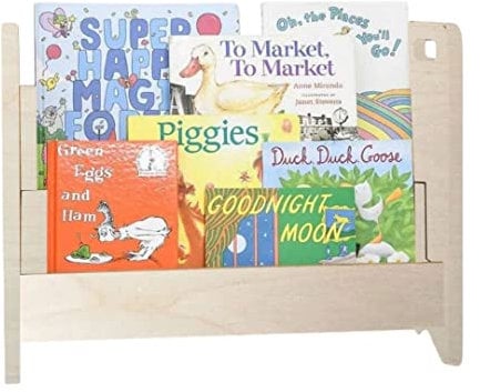 Pekiedo SWEETME Montessorianisches Bücherregal für Kinder, Regal für Spiele, Comics, Bücher, Kinderzimmer, 2 Regale, Lernspiele aus Naturholz