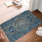 Eingangstürmatte Kultur Badematte Blume des Lebens in Lotusblau Marmor und Gold Fußmatte Küchenteppich Eingangstür Rugation Home Decor 16x24
