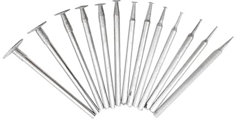 13Pcs 2.35mm Shank T Shape Head Diamond Grinding Burr Drill Bits Sets for Rotary Tools