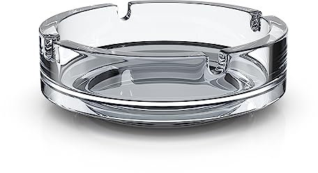 Clearfee Aschenbecher aus Glas | Glasaschenbecher | Spülmaschinenfest | Stapelbar | Klar, Rund | 4 Ablagestellen, Ø 10,4cm (1 Stück)