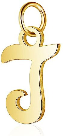 Bungsa Buchstaben Anhänger goldfarben A - Z Unisex aus 316L Edelstahl (J)