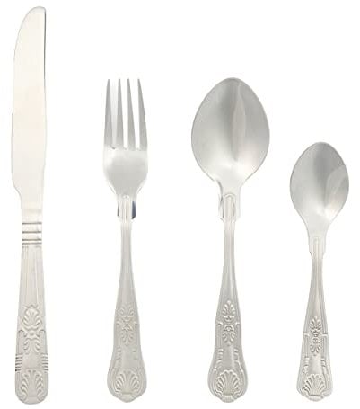 Russell Hobbs COMBO-8758 Verona Cutlery Set – 72 Piece 18/10 Stainless Steel, Table Utensils for 18 Place Settings, Dishwasher Safe, Forks/Knives/Spoons/Teaspoons Included in Set, 50 Year Guarantee