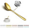 Kyraton Cucharillas postre oro 12 piezas 14cm cucharas de té de acero inoxidable Baño de oro de titanio, cuchara de postre, cuchara de café, cuchara de plata, apto para lavavajillas